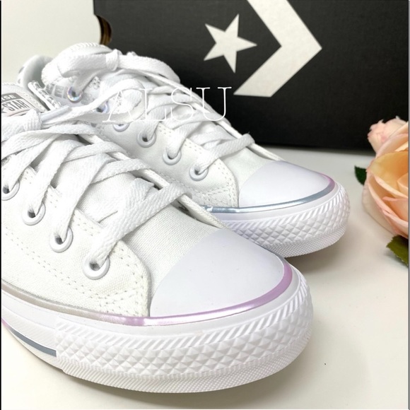 Converse Ctas Madison Ox Canvas White Silver Print - Picture 8 of 8